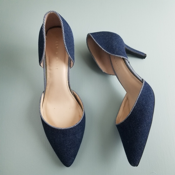 Kelly & Katie Shoes - Kelly & Katie Sarsina Denim Pumps Blue 10